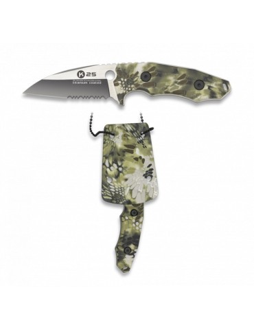 Canivete K25 Verde PTN Camuflagem - Estilo e Qualidade