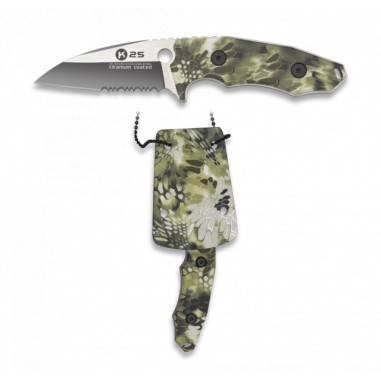 knife k25 G10 green ptn camo. blade: 7