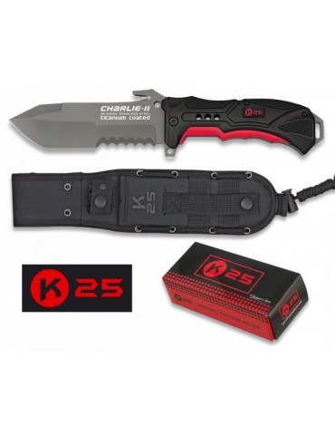 Faca Tática K25 CHARLIE II 13cm Aço Inoxidável
