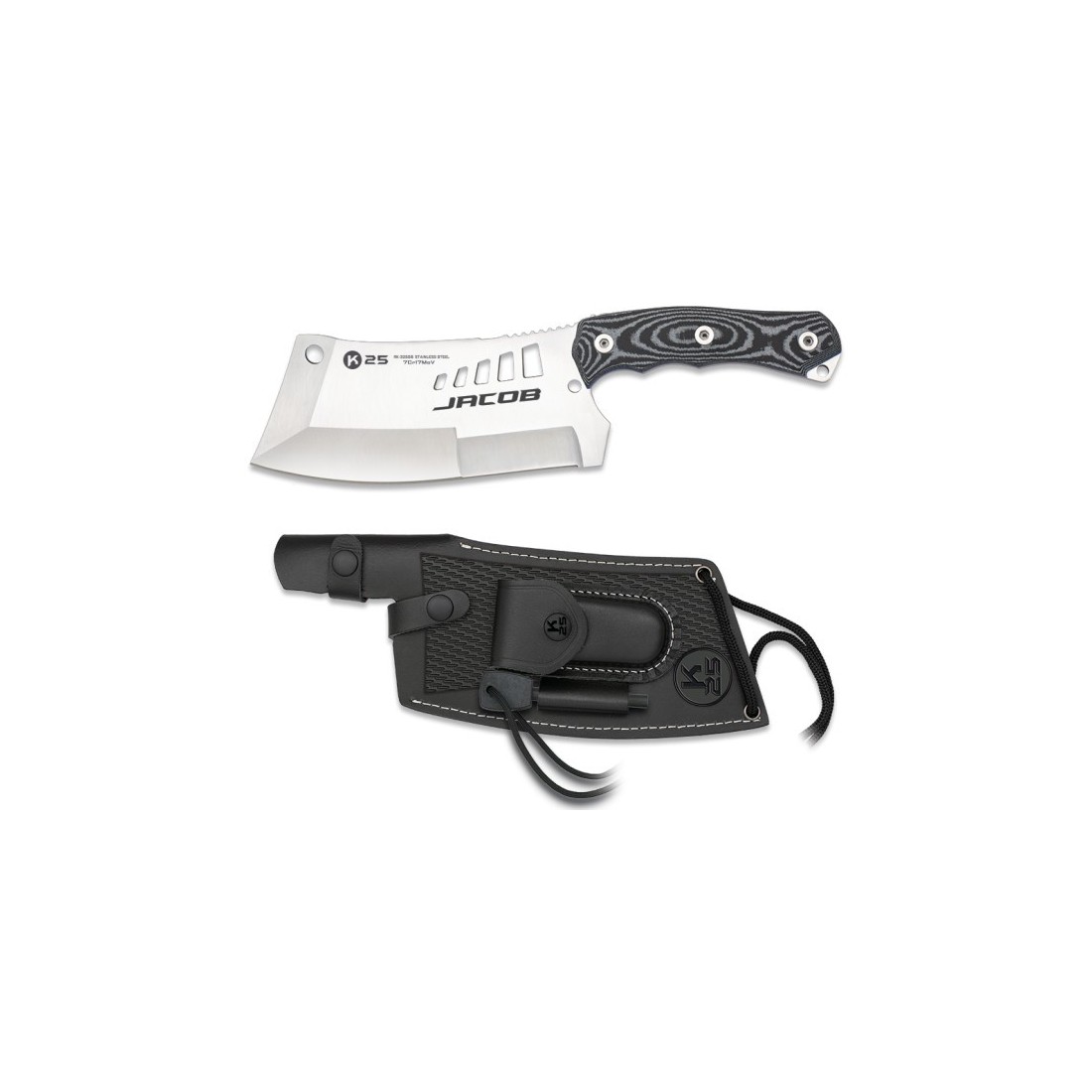 Tactical Machete K25 G10/CNC L.18.8cm - Durability &...