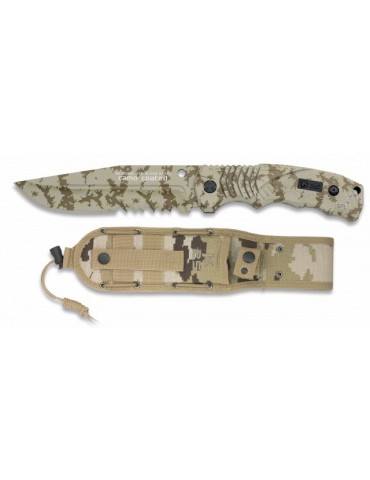 Faca K25 SFL Camuflagem com Serra - Design Espanhol 2
